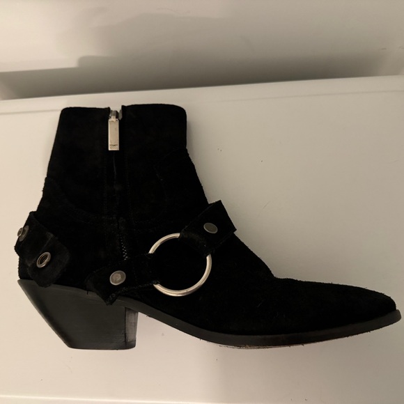 SAINT LAURENT WEST Suede Ankle Harness Boots - VG - 38 1/2 - Picture 2 of 14